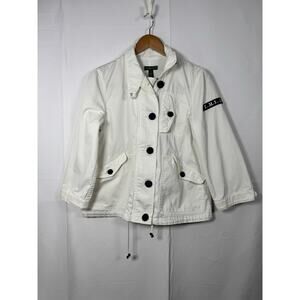 Lauren Jeans Co Ralph Lauren White Utility Cotton Jacket LRL Embroidered M